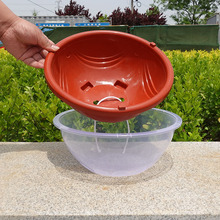 花盆大塑料透明罩懒人自动吸水绿萝储水双层免浇水圆形吊兰盆