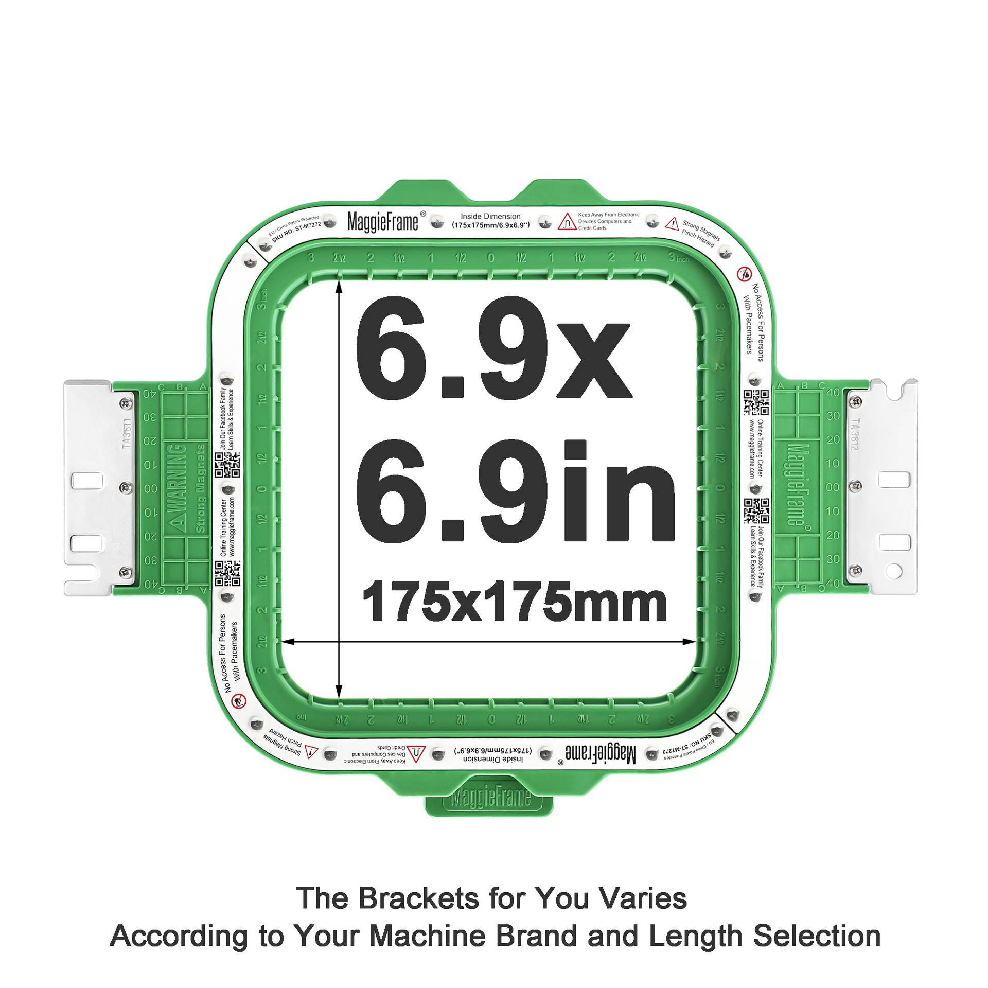 175×175 mm/6.9×6.9 inch