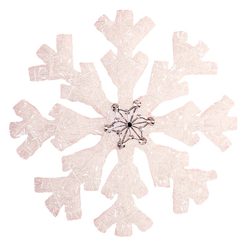 Christmas Snowflake White Eight-Pole Decoration Ceiling Pendant Dance Props Window Decoration Integrated Stereo Snowflake