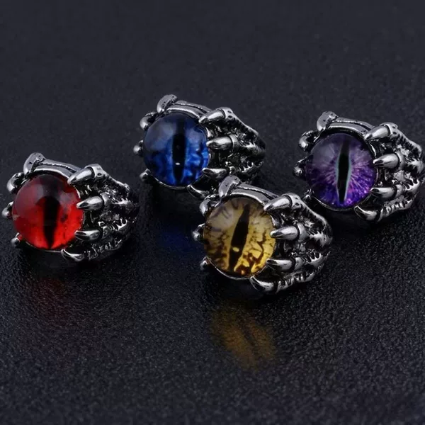 Devil's Eye Ring for Men, Trendy and Bold Eye Ring, Personalized Simple Hip-Hop Men's Adjustable Fashion Ring, Vintage
