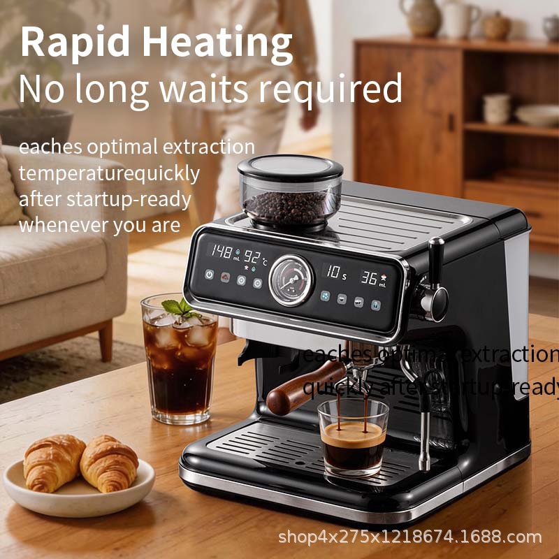 Máquina de café semiautomática italiana transfronteriza, extracción de alta presión, máquina de café integrada de espuma de leche concentrada semiautomática doméstica image 7