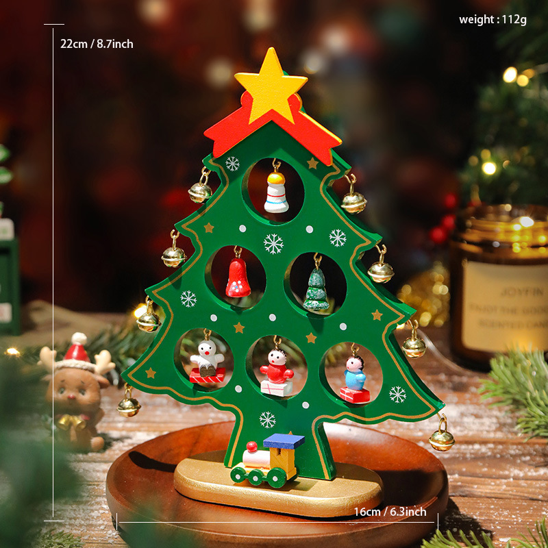 デスクトップ木製クリスマスツリーホームミニクリスマスツリー装飾ギフト小さなクリスマス装飾品新しいクロスボーダー|undefined