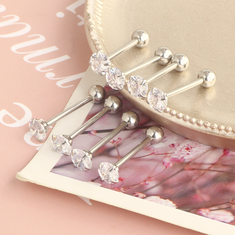 Pointed titanium steel lip stud product view