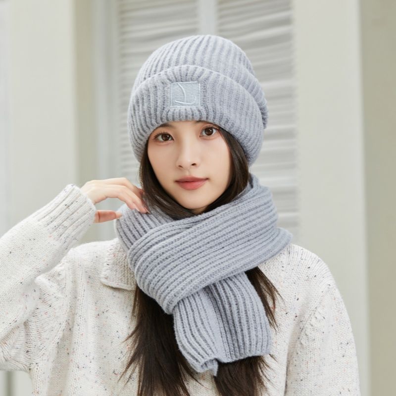 New Knitted For Women, Autumn And Winter, Fleece-Lined, Thickened, Warm, Slouchy Beanie, Large Head Circumference,_voghion.com