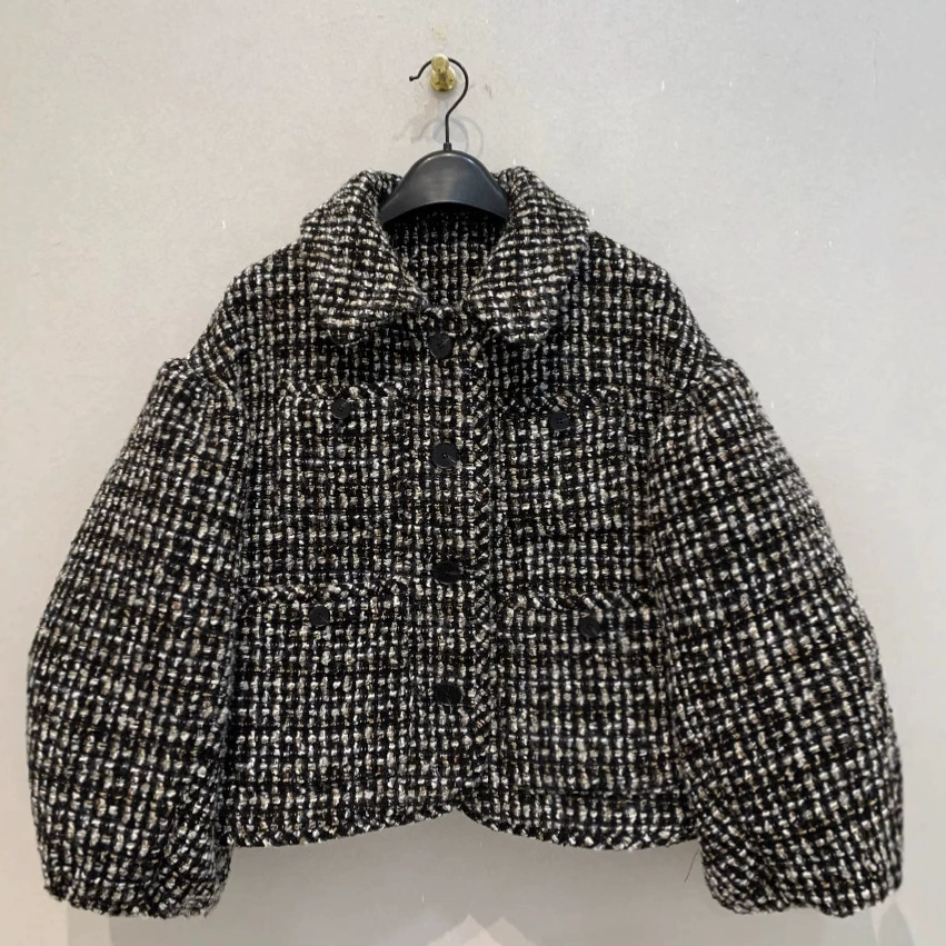 Сухой журавль Ранняя осень новый винтажный Модный крупный цветок в японском стиле с лацканами и пышными рукавами грубый цветок пальто свободный профиль Топ