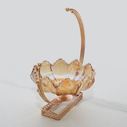 Nordic INS glass fruit bowl decorative light luxury tray living room home use tea table snack candy tray