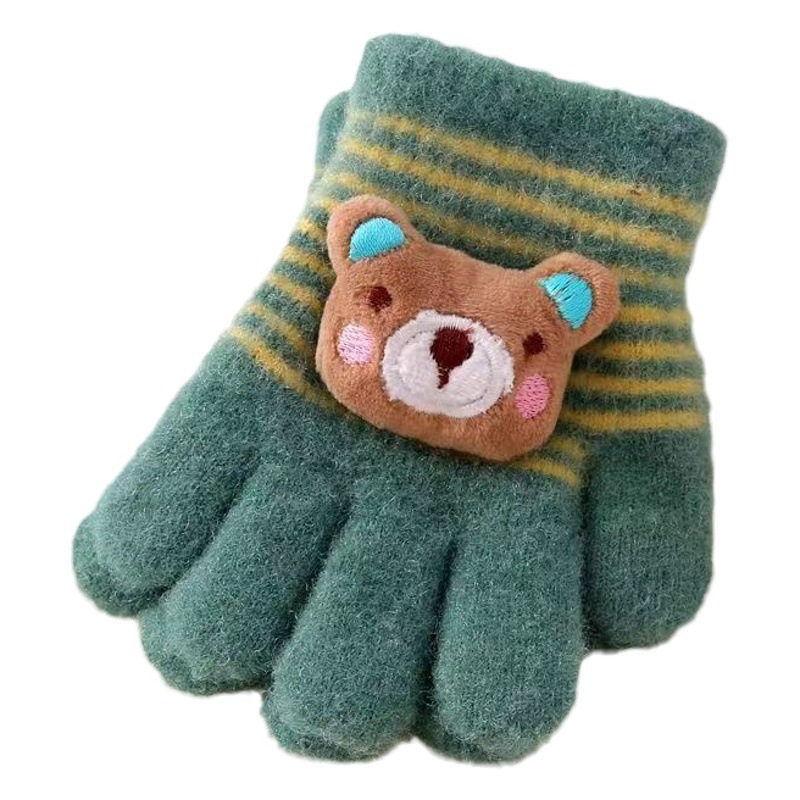 Children's gloves baby winter gloves-3-4-6 years old cute five-finger boys and girls warm gloves five-finger cartoon