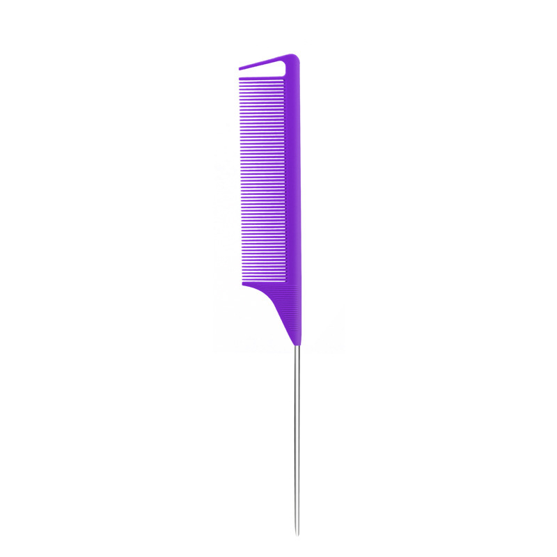 Manufacturer Wholesale Pointed Tail Comb Colorful Highlight Comb Hairdressing Hair Cutting Comb Hair Extension Comb High Temperature Resistant Steel Needle Rat Tail Comb