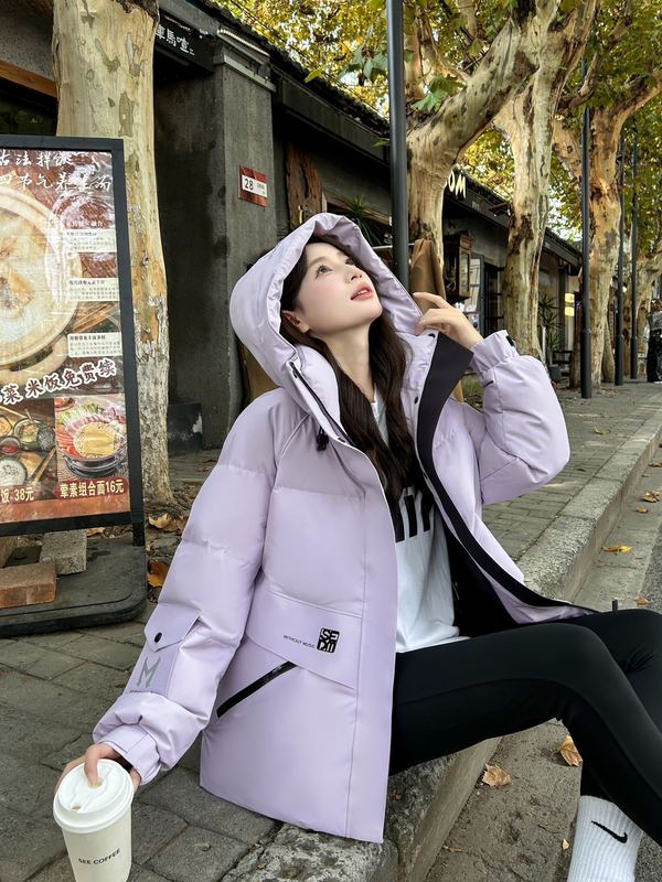 工装鹅绒羽绒服2025年冬新款加厚保暖背带式派克羽绒服外套短款潮|undefined