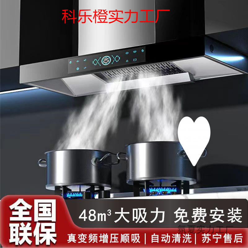 Hot Selling Range Hood for Home Rental Gas Stove Package Kitchen Top Suction Range Hood Large Suction Smoke Stove