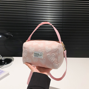 New Fashion Casual Personalized 2024 Summer Beautiful Printing Love Trendy Simple Design Shoulder Small Square Women's Bag