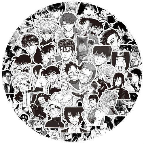 Japanese manga notebook stickers: Spell Kailash: Naruto One Piece Volleyball Shounen Demon Slayer: Kimetsu no Yaiba peripheral anime stickers black and white