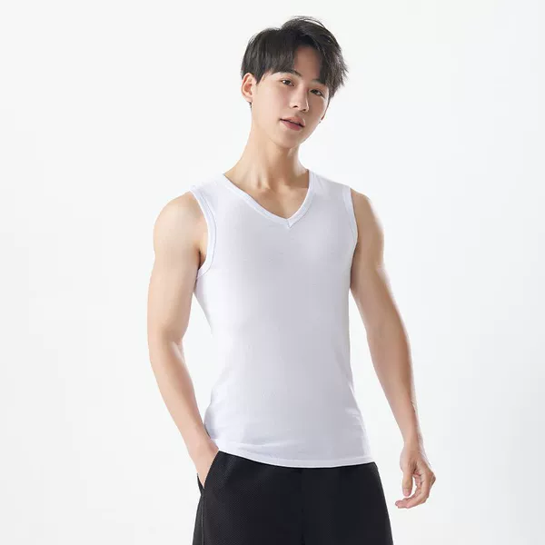 White, V-neckline