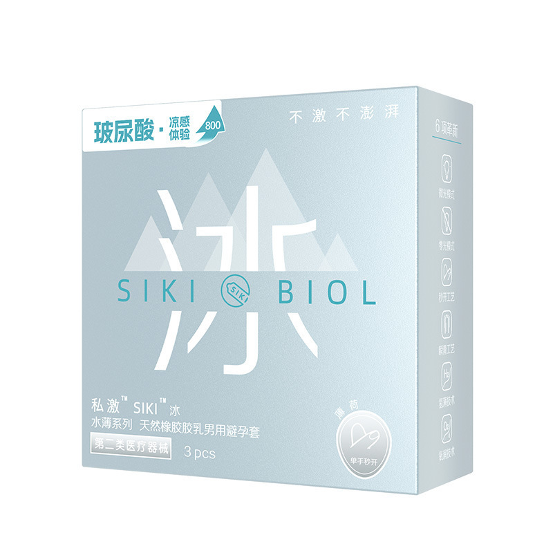 Siki Private Ice Ultra-Thin Condoms for Men, Natural Latex, 3-Pack — detail image 15