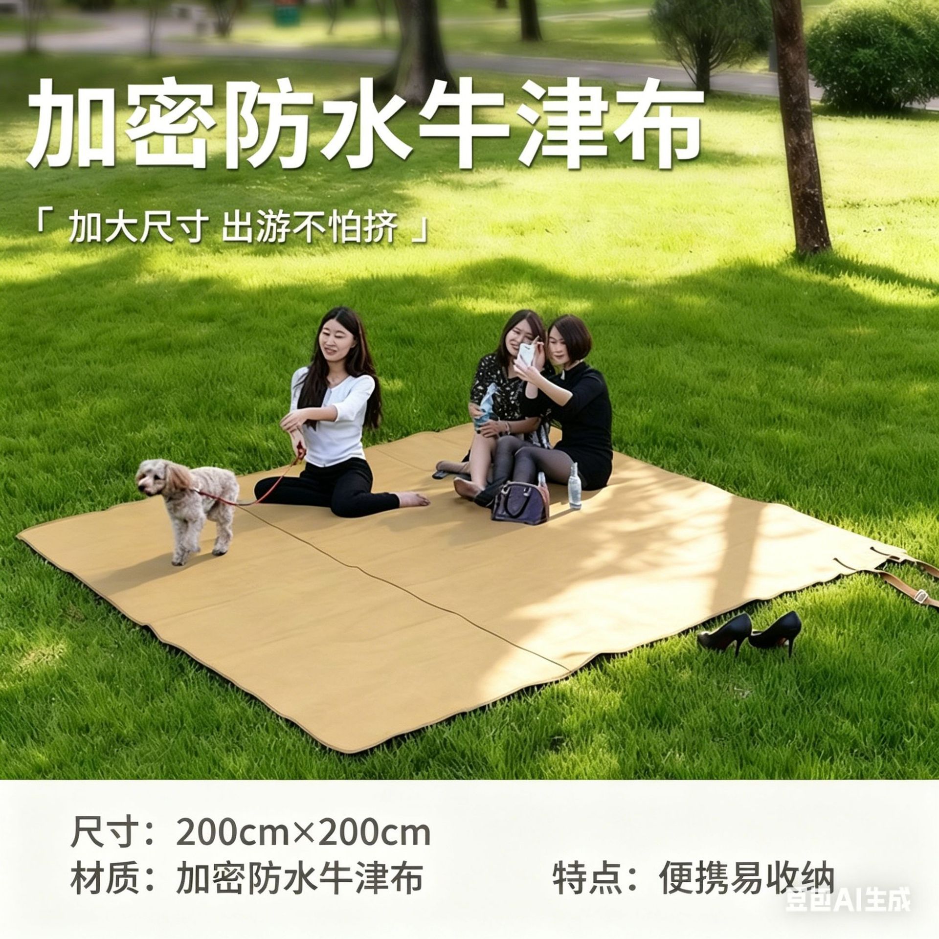 户外防水地席帐篷露营地垫加厚防潮牛津布耐磨野餐垫旅行便携折叠