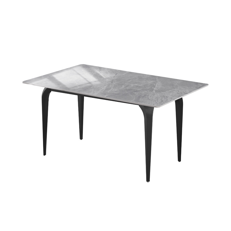 Mesa de comedor de tabla de roca pequeña casa nueva mesa de comedor de lujo moderna simple mesa de comedor rectangular mesa de comedor de piernas de elefante