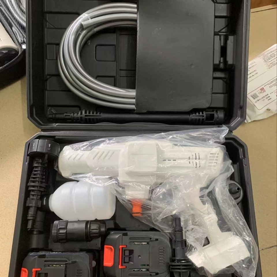 跨境便携式锂电高压无刷水枪外贸家用无线洗车枪充电式大功率水枪