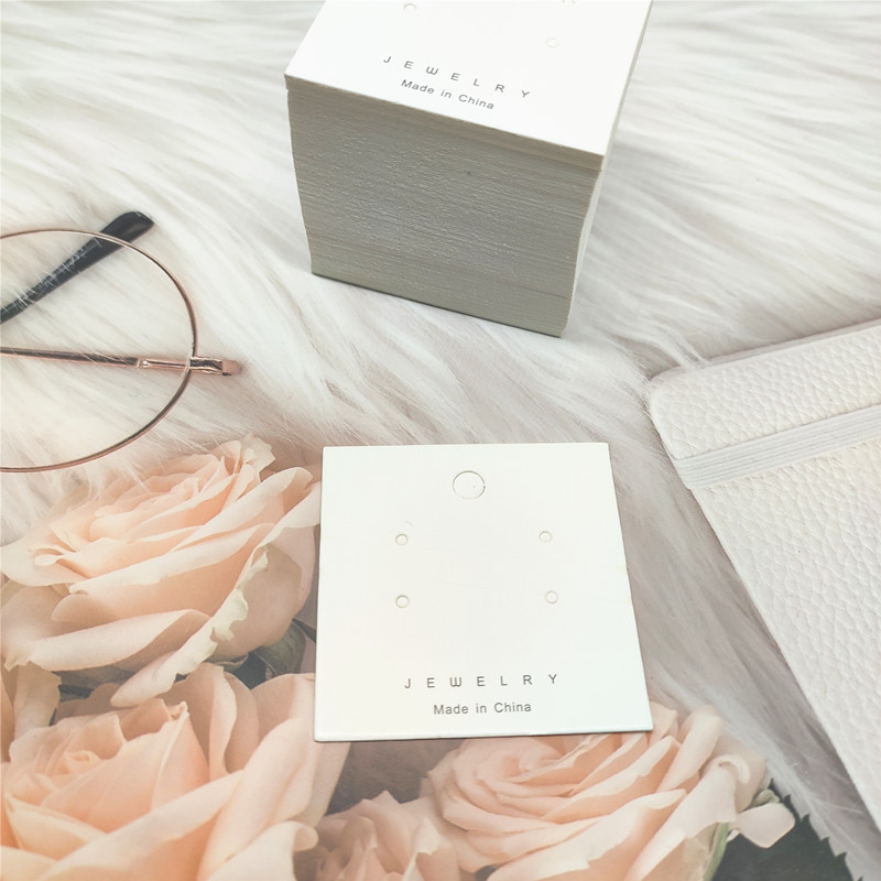 韩版发夹子卡纸耳环耳钉包装白色简约方卡吊牌纸胸针饰品卡片批发