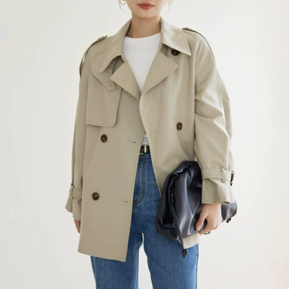 Осеннее trench coat, полуприлегающая демисезонная куртка, короткий пояс на весну, тренд сезона, для подростков, корейский стиль, свободный крой