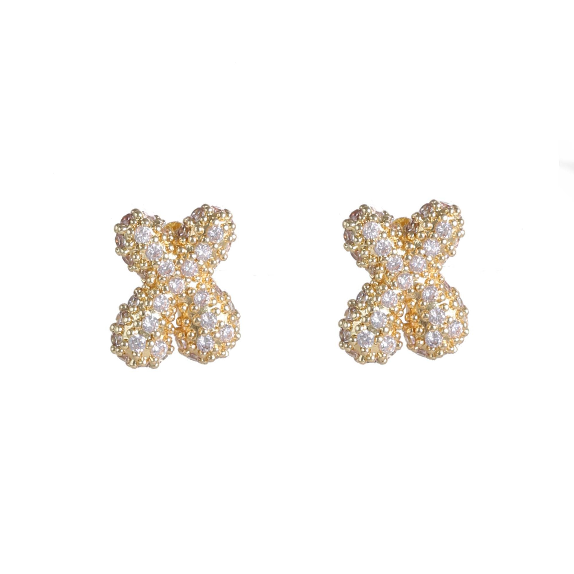6g Weight Copper Ear Needle Material Ear Studs Classification 1 Pair Quantity Daily Occasion Copper Material Letter Pattern All Seasons Season Women's Gender Plating Design Classic Style Style 1 Pair Classic Style Letter Plating Copper Ear Studs 28