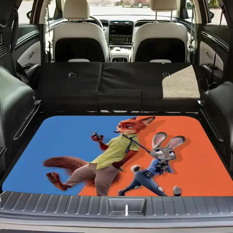 Temu Labeling Cartoon Zootopia Trunk Mat Is Stain-Resistant, Wear-Resistant and Easy to Care For. Car Floor Mats Can Be Shipped on Behalf of Others