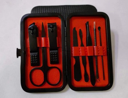 Nailcutter set pinzas de garganta 24 piezas set bolsas de cuero tijeras de uñas caseras pedicura herramientas de manicuras muertas empujadas image 10