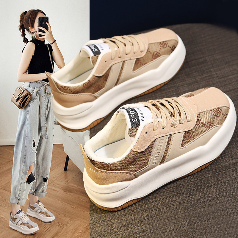 Proljetne cipele s novim retro uzorkom za jednu osobu iz 2024., cipele s debelim potplatom i petom Matsuke_voghion.com