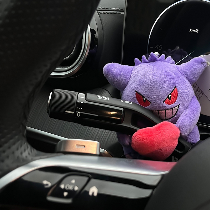 Decoración de automóviles Pokémon Geng Ghost Auto Safety Steering Light Brake Decoration Cartoon Doll New Car Regalo