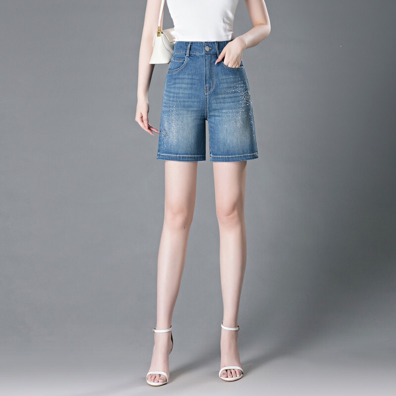 Fashionable Thin Loose Wide-Leg Denim Shorts for Women, High-Waisted, New 2026 Summer Straight-Leg Five-Point Shorts for Women Fashionable Thin Loose Wide-Leg Denim Shorts for Women, High-Waisted, New 2026 Summer Straight-Leg Five-Point Shorts for Women