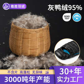 国标水洗95灰鹅绒羽绒原材料羽绒被内胆枕头羽绒服填充物跨境专供