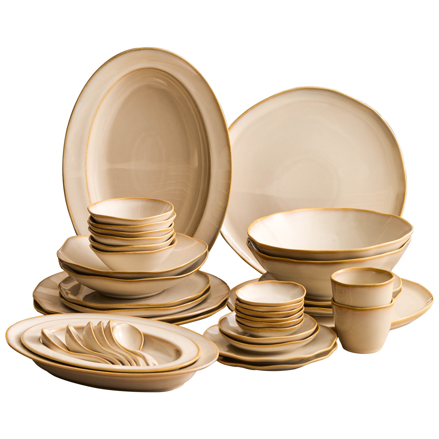 horno ondulado cubiertos de cerámica de viento de montaña platos de comedor para el hogar nuevo hogar cálido set de platos de porcelana