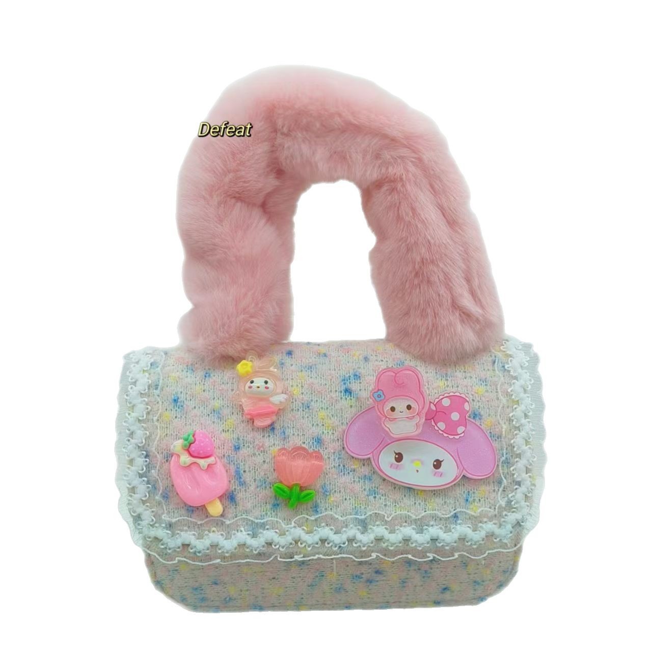 Bolso de peluche, bolso de hombro, bolso de cinturón, bolso de cambio, bolso de accesorios, bolso de princesa, bolso para niños.