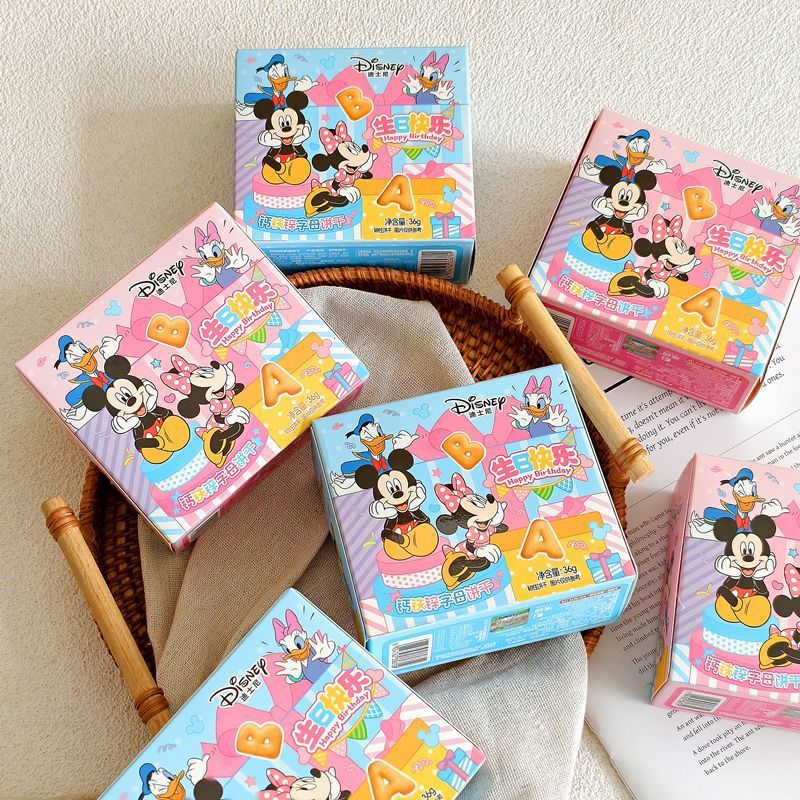 Disney Mickey Minnie Calcium Iron Zinc Letter Biscuits Kindergarten Baby Birthday Return Gift Wedding Cake Casual Snacks