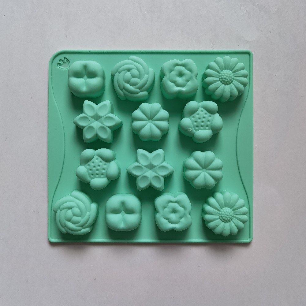 14 flores 60 molde de silicona pastel helado pudín molde de postre jabón utensilios