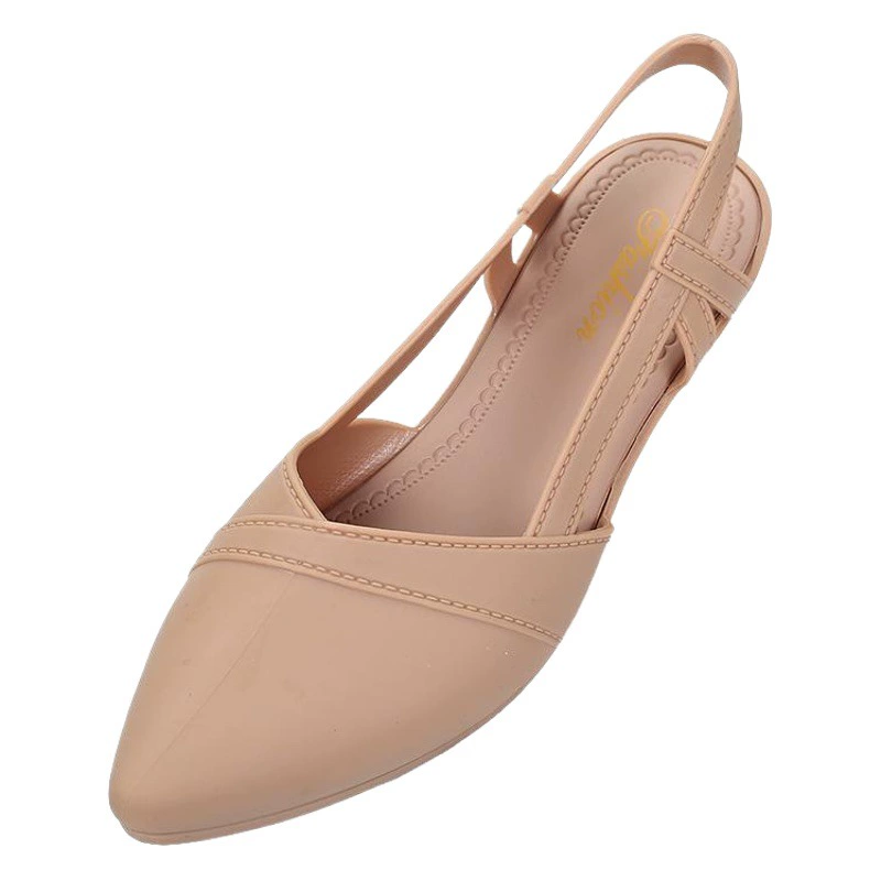 Модные повседневные Универсальные пластиковые сандалии на плоской подошве с низким вырезом, женская верхняя одежда, летние сандалии-желе на танкетке с острым носком