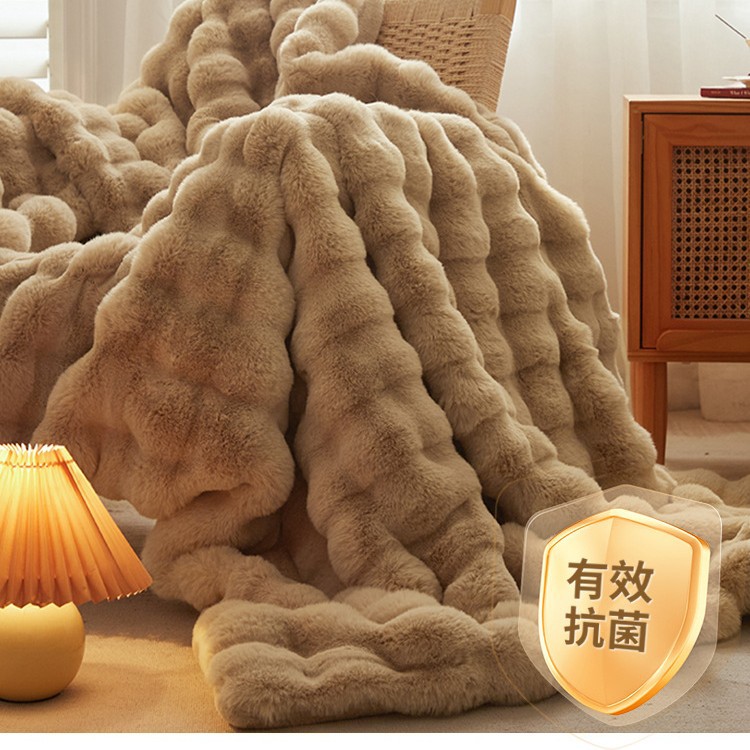 Manta de lana de conejo de lujo ligero, siesta de oficina, aire acondicionado, sofá, manta, engrosamiento de invierno, manta de terciopelo, manta de edredón pequeño