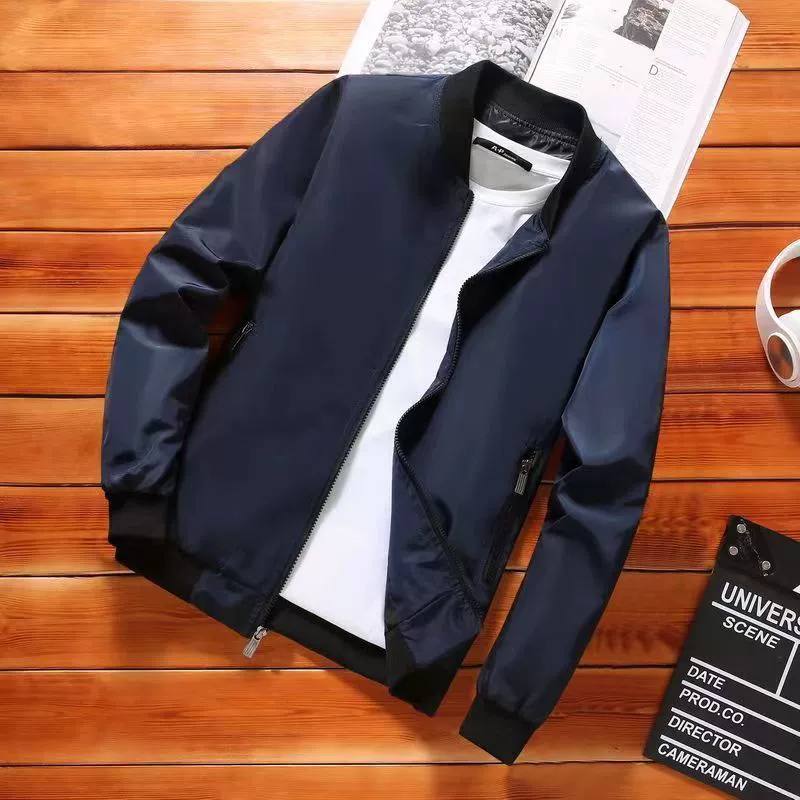 2023 весенне-осенняя мужская куртка, Корейская однотонная приталенная Повседневная Молодежная Студенческая Повседневная куртка, Мужская Бейсбольная одежда