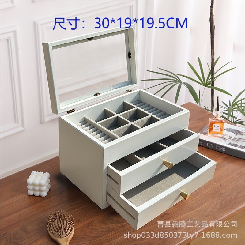 スポット木製レトロ多層ジュエリーボックスネックレスブレスレット大容量収納ボックス中国風のジュエリー収納ボックス|undefined