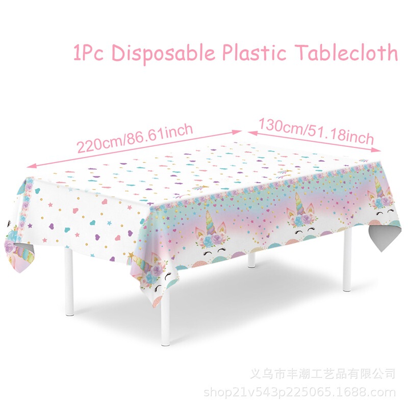 マーメイドユニコーンテーマ誕生日パーティー使い捨てPEテーブルクロスピクニックパーティーテーブル装飾プラスチックテーブルクロス|undefined