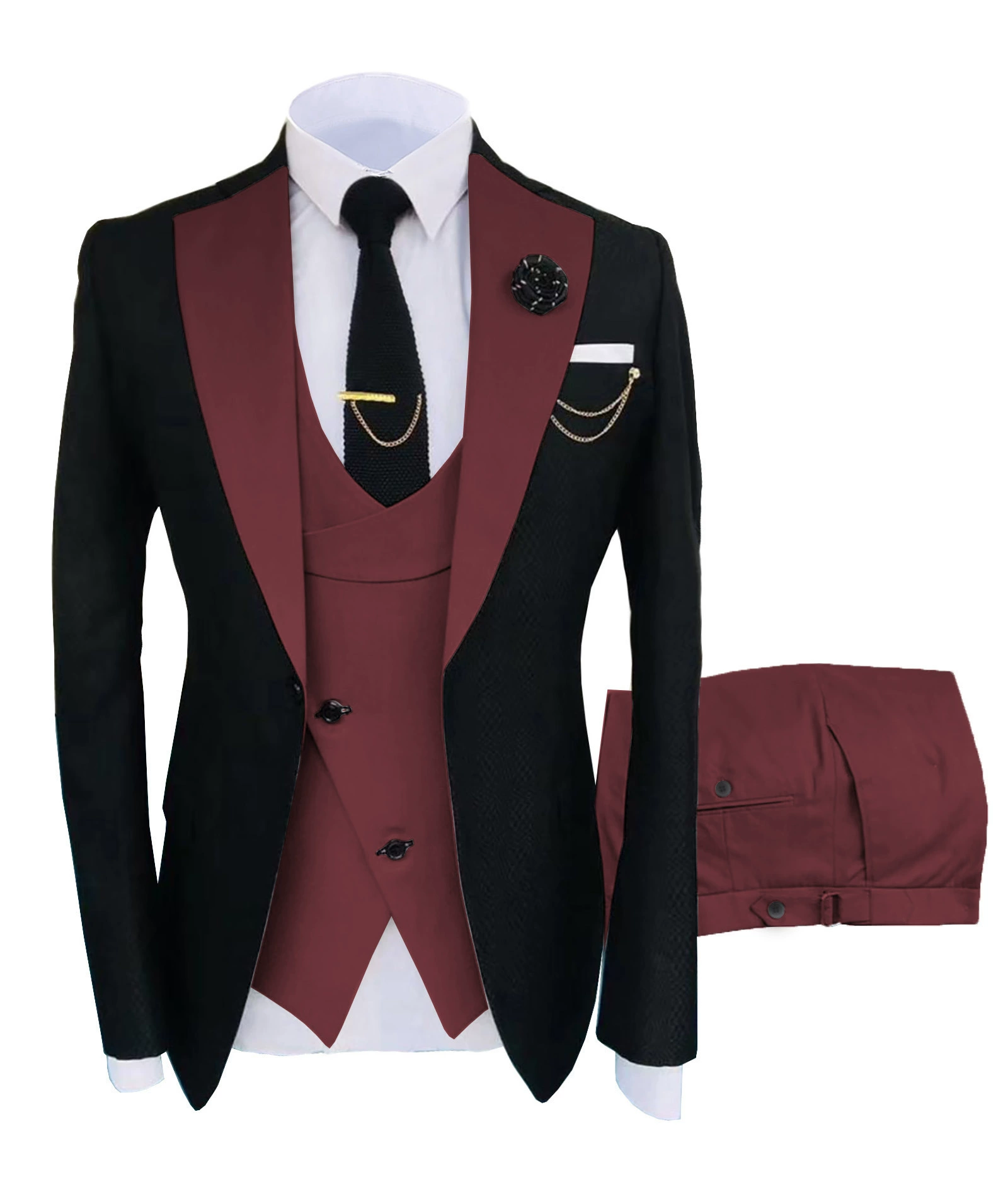 Классический костюм куртка, свадебное платье, жилет, брюки, набор, slim fit