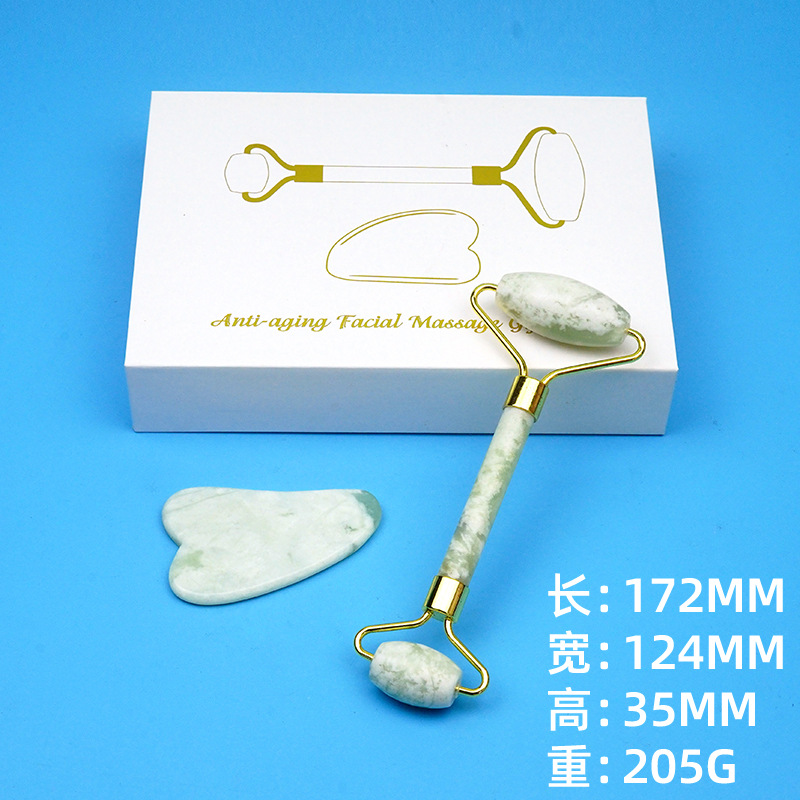 Fábrica al por mayor salón de belleza cuerpo entero espalda raspado masaje cara ojo Jade rodillo raspado tablero combinación traje