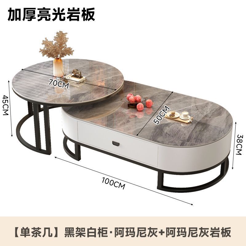 블랙 프레임 화이트 캐비닛 + 아르마니 그레이 더블 슬레이트