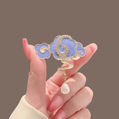 国风祥云羽扇鸭夹设计感小众气质时尚发饰发夹刘海夹边夹鸭嘴夹女