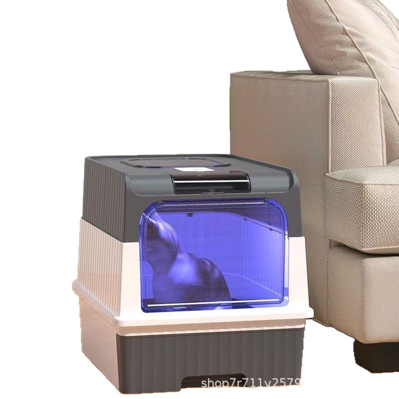 Totalmente cerrado lavabo de arena para gatos extra grande tipo cajón inodoro anti-spillado desodorizante ultravioleta esterilización artículos para mascotas
