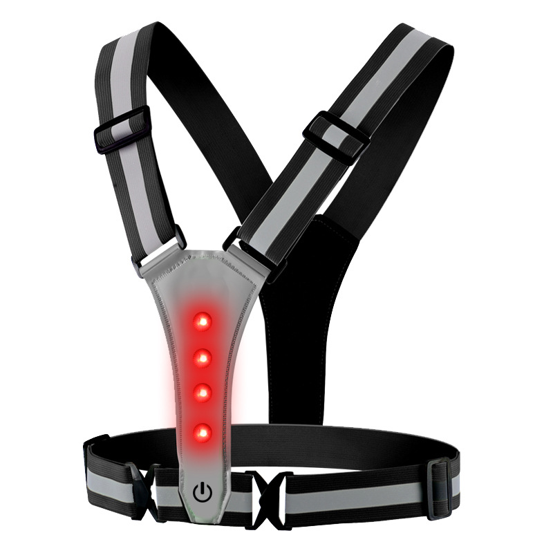 Directo de fábrica LED chaleco reflectante de alta elástica al aire libre chaleco reflectante de Seguridad de Tráfico ropa reflectante correa reflectante