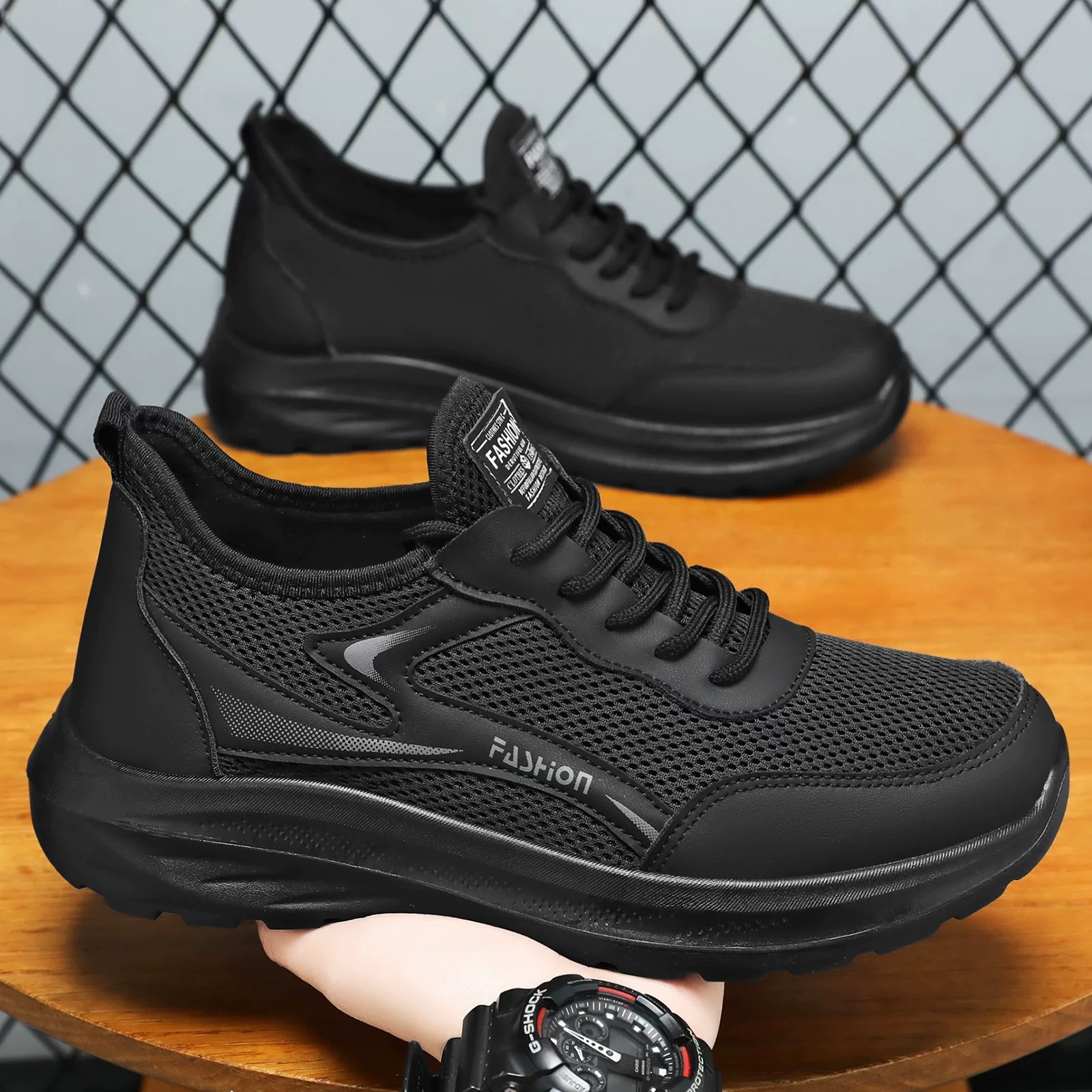 Old Beijing Cloth Shoes Chef Shoes Men's Summer Mesh Breathable Soft Sole Non-Slip Casual Sports Shoes Lightweight and Comfortable Men's Shoes