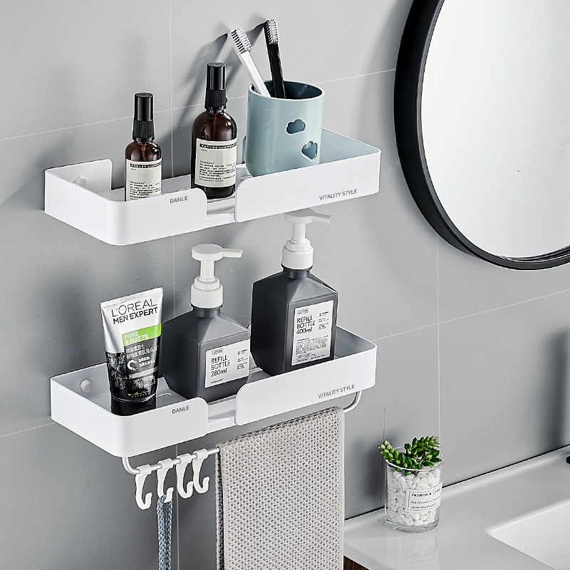 Space aluminum Shower Room Shelf Restroom Corner shelf Wall hanging Shelf Storage rack TOILET Punch holes Tripod