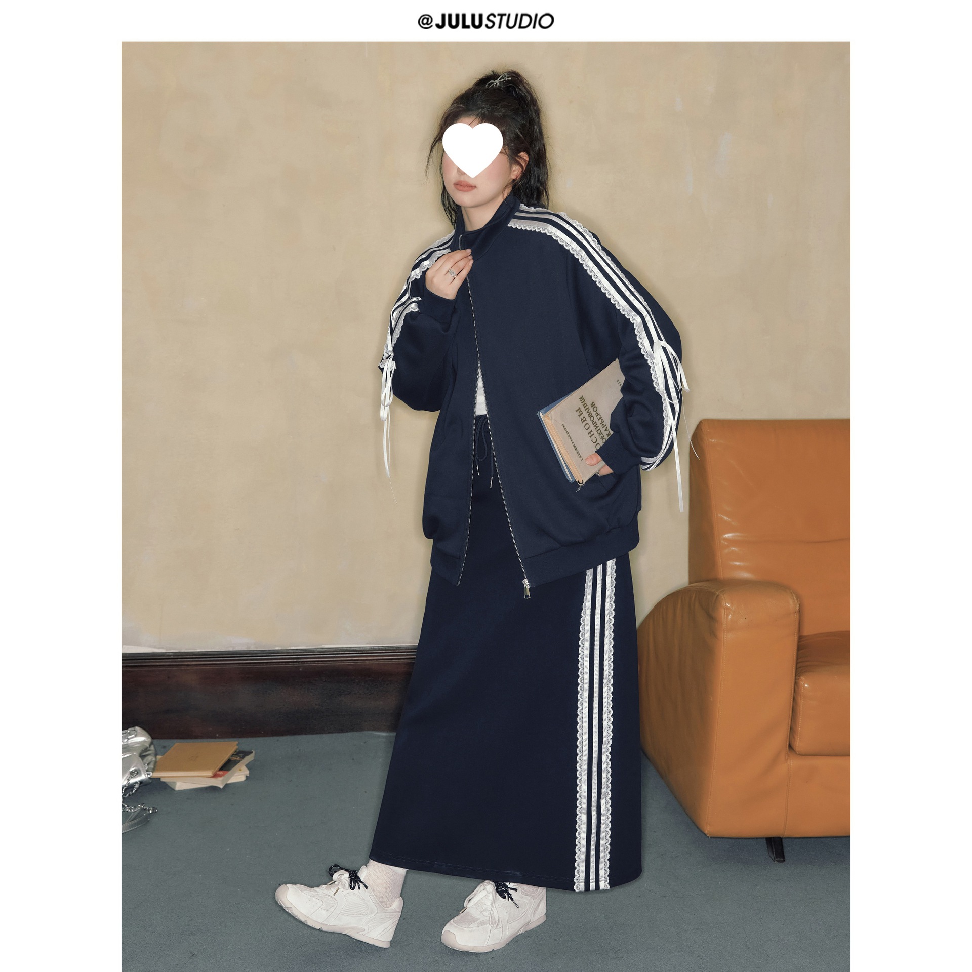 跨境巨鹿工作室&ldquo;都市俱乐部&rdquo;微胖mm少女感休闲蕾丝夹