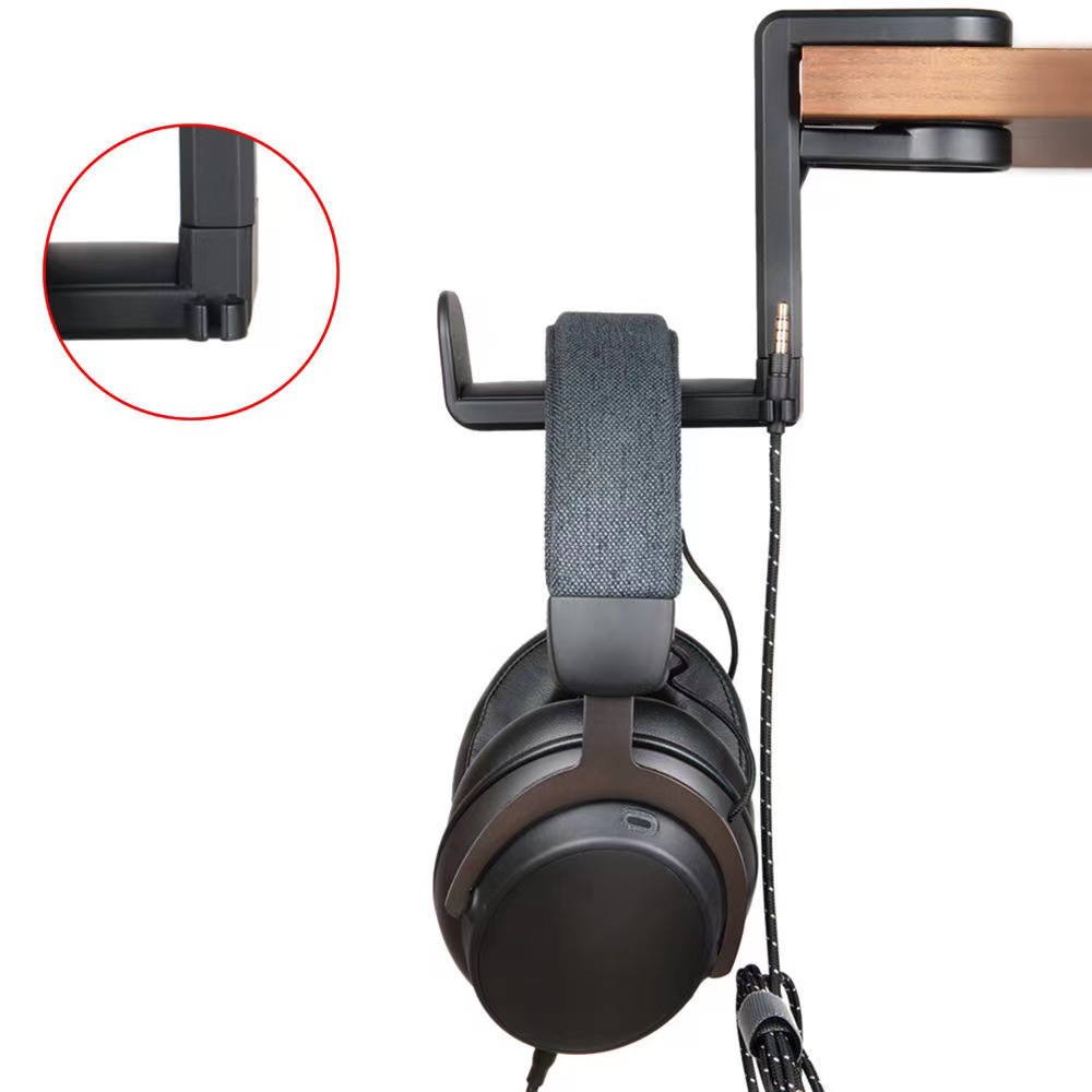 Molde privado sin perforar mesa tipo clip gancho auricular montado en la cabeza soporte para auriculares giratorio de 360 grados soporte para almacenamiento de artículos diversos