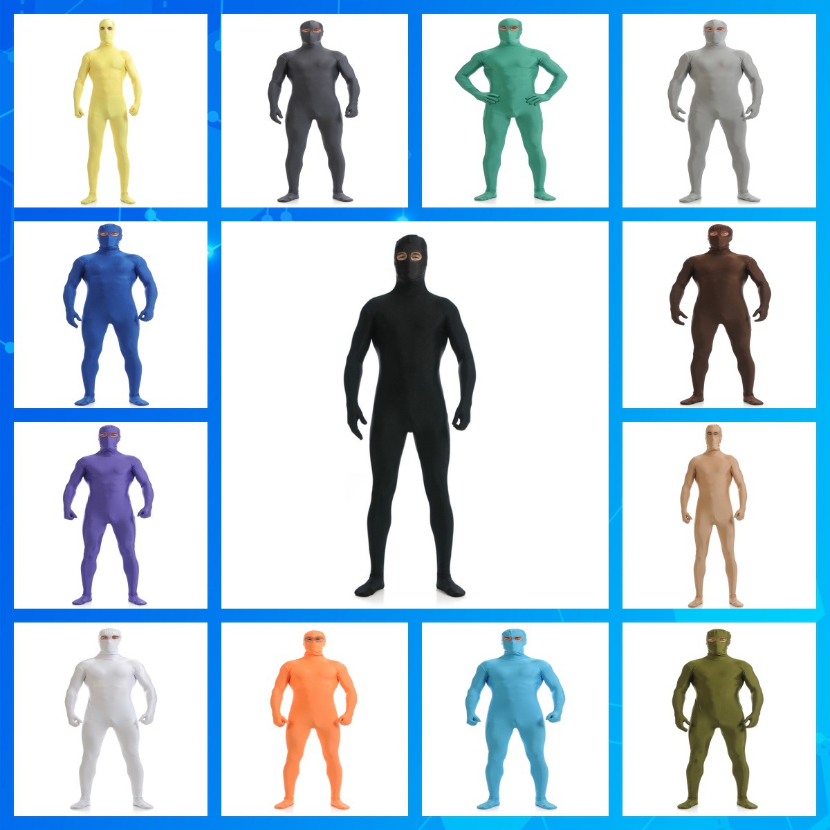 All-Inclusive Eye-Revealing Bodysuit Pure Color Cross-Dressing Gymnastics Suit Stage Performance Suit Spandex Cos Suit Jumpsuit